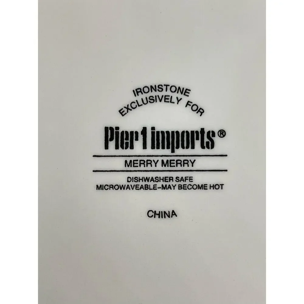 Pier 1 Imports Merry Merry Appetizer / Dessert / Bread Plate 6